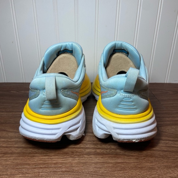 Hoka Bondi 8 Sneakers Blue Orange Yellow Low Top Lace Up Women’s 8.5 - Picture 5 of 14